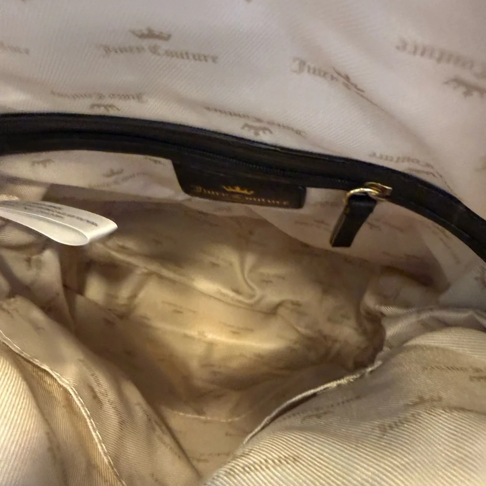 Juicy Couture Black Quilted Backpack with‎ Gold Hardware and Charm